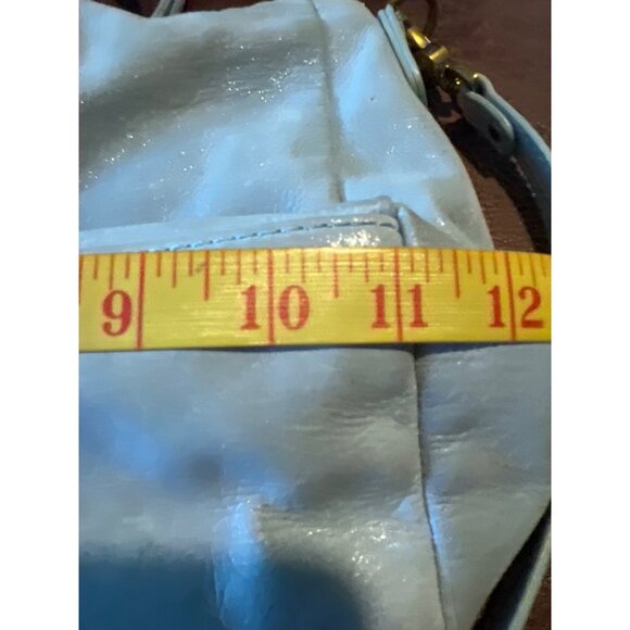 Hobo Shelia Womens Light Blue Leather Shoulder Bag With Stitch Detail - Picture 4 of 8